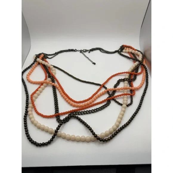 Premier Designs Papaya Layered Beaded Necklace - New old stock - Picture 2 of 4